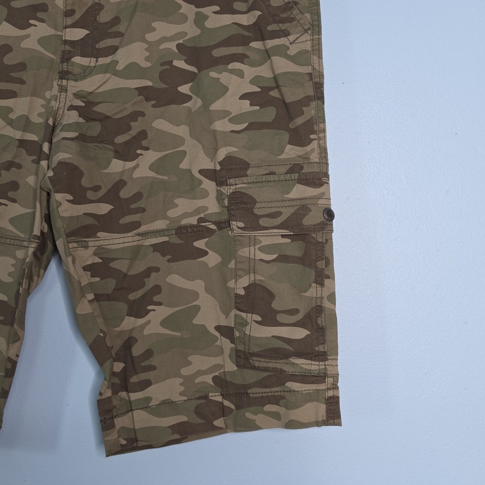 George Mens Camo Cargo Shorts Size 40 Elastic Waist Cotton Stretch 14" Inseam - Picture 5 of 16